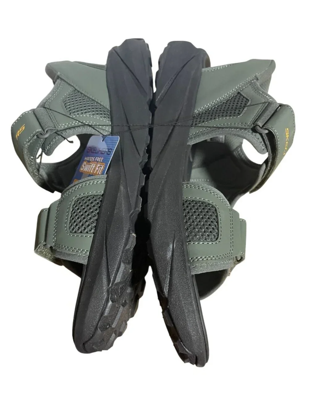 Skechers Mens Swift Fit Hands-Free Water Sandals Size 12 Green Adjustable Straps